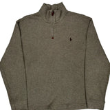Polo By Ralph Lauren 1/4 Zip - Large Gray Cotton