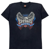 Sturgis Black Hills Rally Harley Davidson Graphic T-Shirt - Large Black Cotton