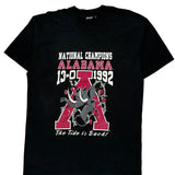 Alabama National Champions 1992 Unbranded Single Stitch T-Shirt - Medium Black Cotton