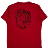 World Tour True Religion Graphic T-Shirt - Large Red Cotton
