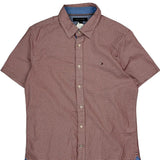 Tommy Hilfiger Slim Fit Short Sleeve Shirt - Medium Red Cotton