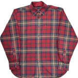 Tommy Hilfiger Checked Flannel Shirt - Medium Red Cotton