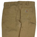 Carhartt Carpenter Trousers - 36W 30L Beige Cotton