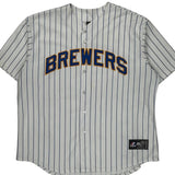 Milwaukee Brewers Majestic Mlb Jersey - Medium Blue Polyester