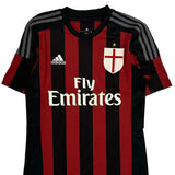 Ac Milan 2015/16 Adidas Home Football Shirt - Small Black Polyester