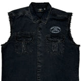 Motorcycles Harley Davidson Graphic Denim Gilet - 2XL Black Cotton