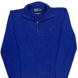Polo By Ralph Lauren 1/4 Zip - Medium Blue Cotton