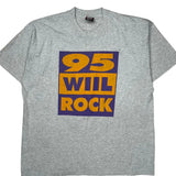 95 Wil Rock Fruit Of The Loom Single Stitch T-Shirt - XL Grey Cotton Blend