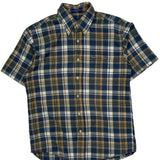 Oceanside Pendleton Checked Short Sleeve Shirt - Medium Beige Cotton