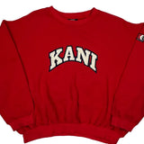 Karl Kani Spellout Sweatshirt - Medium Red Cotton Blend