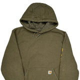 Carhartt Spellout Hoodie - Medium Green Cotton Blend