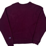 Reverse Weave Champion Spellout Sweatshirt - Medium Burgundy Cotton