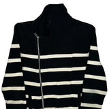 Ralph Lauren Striped Asymmetric Sweater - Medium Black & White Cotton