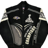 Baltimore Ravens XLvii Nfl Super Bowl Varsity Jacket - XL Black Polyester