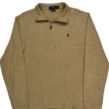 Polo By Ralph Lauren 1/4 Zip - Large Beige Cotton