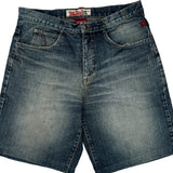 Shady Ltd Baggy Denim Shorts - 34W 11L Blue Cotton