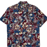 Hawaii Blues Floral Hawaiian Shirt - Large Multicoloured Cotton