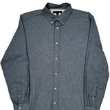 Tommy Hilfiger Shirt - Large Gray Cotton