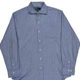 Regent Polo By Ralph Lauren Checked Shirt - Large Blue Cotton