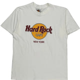 Single Stitch New York Hard Rock Cafe Graphic T-Shirt - Large White Cotton
