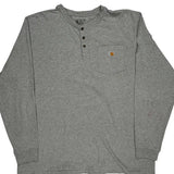 Carhartt Long Sleeve T-Shirt - 2XL Grey Cotton