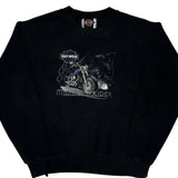 Midnight Rider Harley Davidson Graphic Sweatshirt - Large Black Cotton