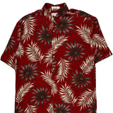 Pierre Cardin Floral Hawaiian Shirt - Medium Red Viscose