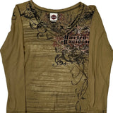 Harley Davidson Graphic Long Sleeve T-Shirt - Medium Brown Cotton