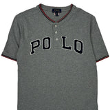 Age 12 Polo By Ralph Lauren Spellout Polo Shirt - Large Grey Cotton