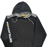 Caterpillar Cat Spellout Hoodie - XL Grey Cotton