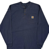Carhartt Long Sleeve T-Shirt - Medium Blue Cotton