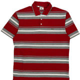 Lacoste Striped Polo Shirt - XL White Cotton