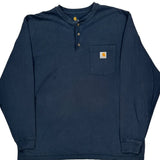 Carhartt Long Sleeve T-Shirt - XL Navy Cotton