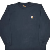 Carhartt Long Sleeve T-Shirt - 2XL Blue Cotton
