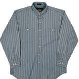 Ralph Lauren Striped Shirt - Large Blue Cotton