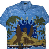 Ferrous Graphic Hawaiian Shirt - XL Green Cotton