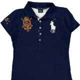 Kids Ralph Lauren Sport Graphic Polo Shirt - Small Navy Cotton
