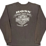 Motorcycles Harley Davidson Graphic Long Sleeve T-Shirt - Large Gray Cotton