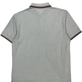 Tommy Hilfiger Striped Polo Shirt - XL White Cotton