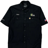 American Flag Patch On Sleeve Carhartt Short Sleeve Shirt - Medium Black Cotton