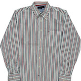 Tommy Hilfiger Striped Shirt - Large Multicoloured Cotton