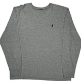 Polo By Ralph Lauren Long Sleeve T-Shirt - Large Grey Cotton Blend