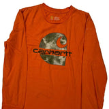 Age 14-16 Carhartt Long Sleeve T-Shirt - Large Orange Cotton