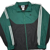 Adidas Striped Track Jacket - Large Black Polyester