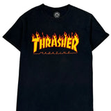 Thrasher Graphic T-Shirt - Small Black Cotton