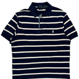 Polo By Ralph Lauren Striped Polo Shirt - Medium Navy Cotton