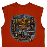 Hatfield And Mccoy Feud Harley Davidson Graphic Tank Top - Large Orange Cotton