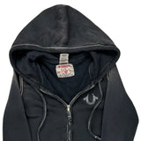 True Religion Contrast Stitch Sweatshirt Dress - Small Black Cotton