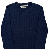 Tommy Hilfiger Cable Knit Sweater - Medium Navy Cotton