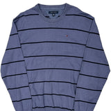 Tommy Hilfiger Striped Sweater - 2XL Blue Cotton